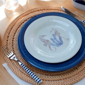 Assiette Plate Harmony Blue - Mélamine - Marine Business